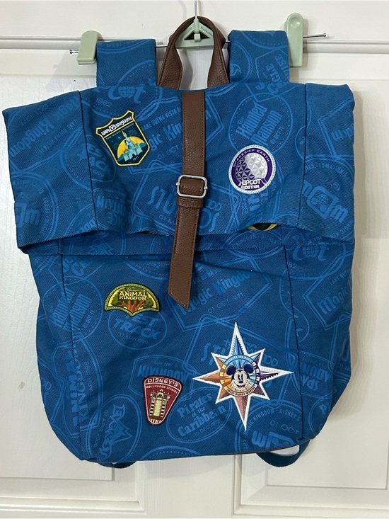 Disney Handbags - Disney World Passport Series Backpack Rucksack Embroidered Patches Padded Blue